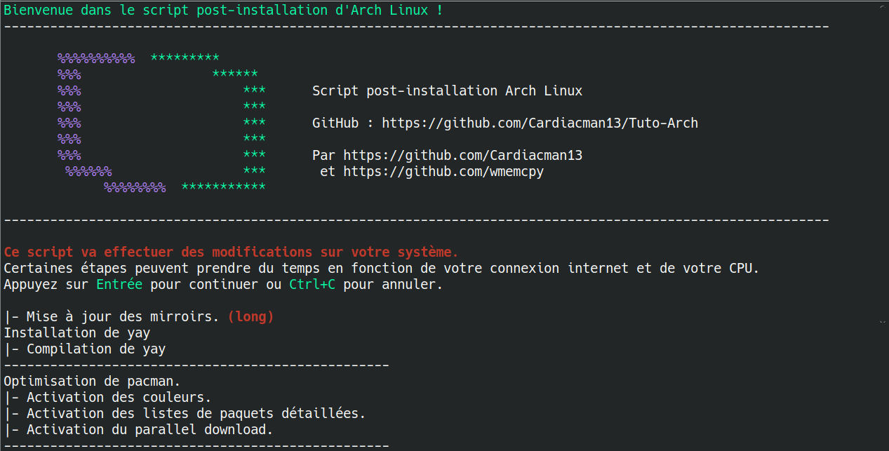 Lire la suite à propos de l’article Tuto/Script Arch Linux